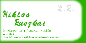 miklos ruszkai business card